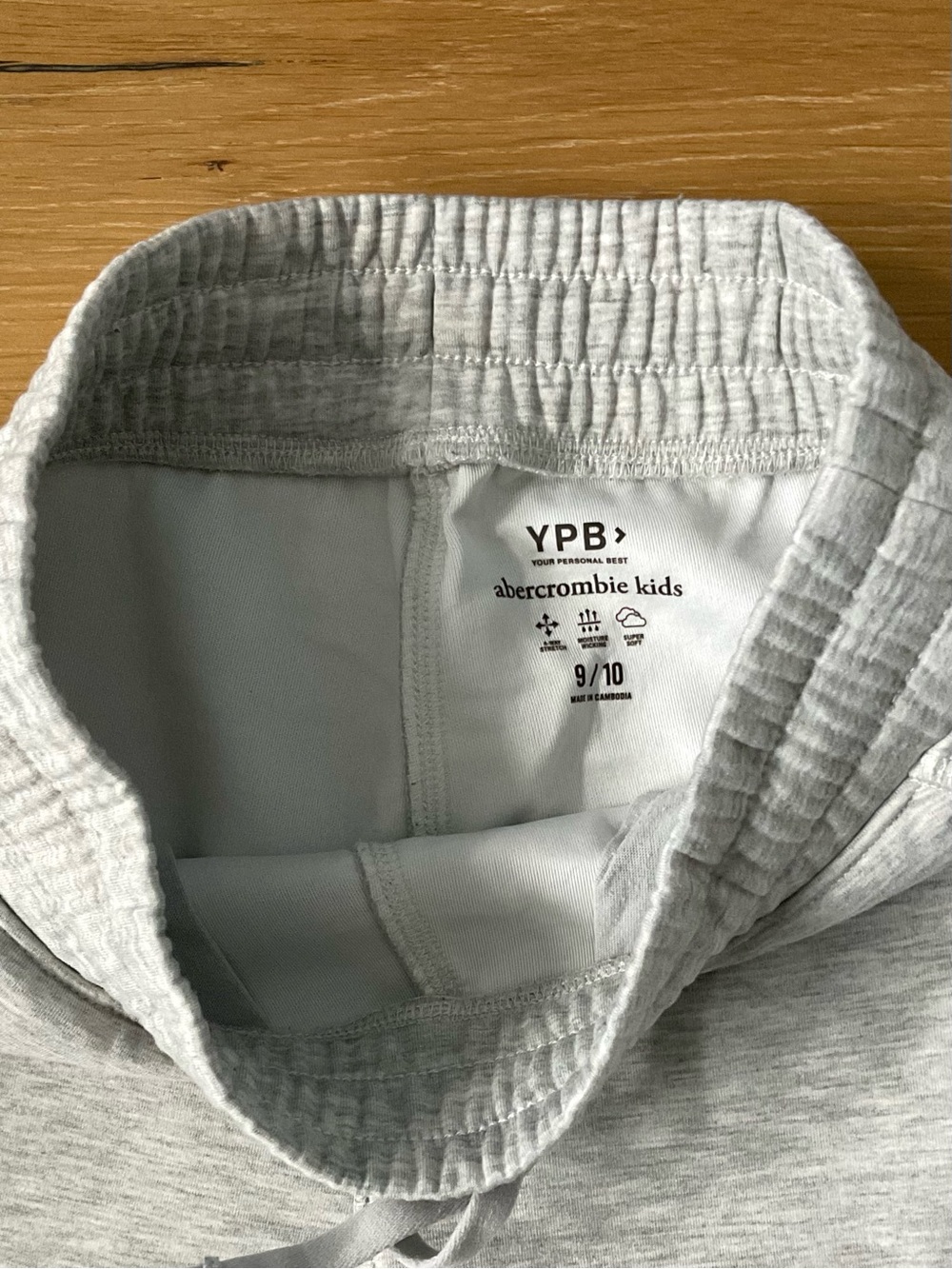 Abercrombie Kids YPB Wide Leg Sweatpants Oatmel Heather Gray Girls 9/10 (M) - Picture 3 of 6